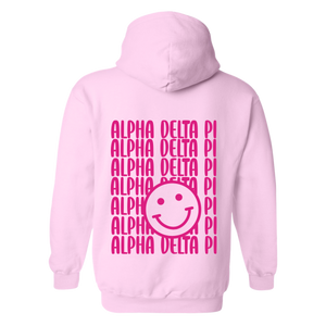 ADPI- Pink Smile Back Sorority Hooded Sweatshirt