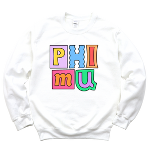 PHI MU- Patchwork Sorority Crewneck Sweatshirt