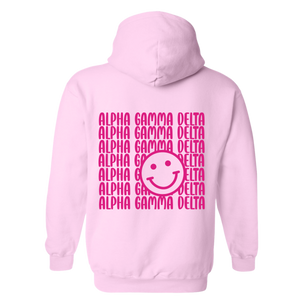 AGD- Pink Smile Back Sorority Hooded Sweatshirt