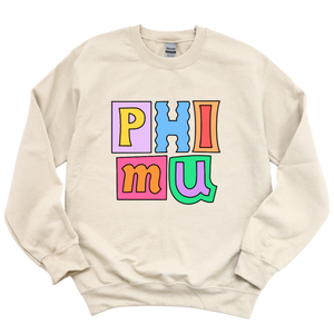 PHI MU- Patchwork Sorority Crewneck Sweatshirt