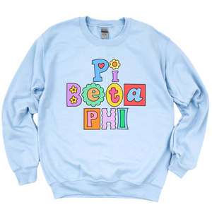 PI PHI- Patchwork Sorority Crewneck Sweatshirt