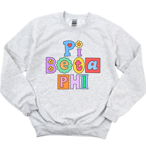 PI PHI- Patchwork Sorority Crewneck Sweatshirt