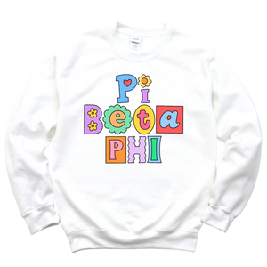 PI PHI- Patchwork Sorority Crewneck Sweatshirt