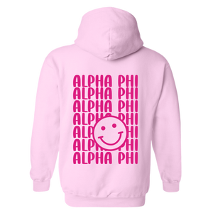 APHI- Pink Smile Back Sorority Hooded Sweatshirt