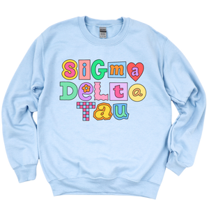 SDT- Patchwork Sorority Crewneck Sweatshirt