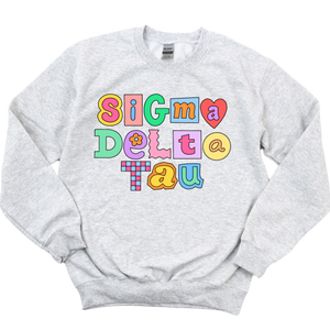 SDT- Patchwork Sorority Crewneck Sweatshirt