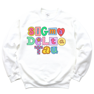 SDT- Patchwork Sorority Crewneck Sweatshirt