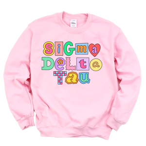 SDT- Patchwork Sorority Crewneck Sweatshirt