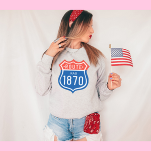 Route 66 Crewneck Sorority Sweatshirt