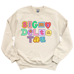 SDT- Patchwork Sorority Crewneck Sweatshirt