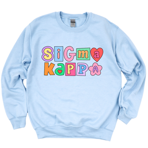 SK- Patchwork Sorority Crewneck Sweatshirt