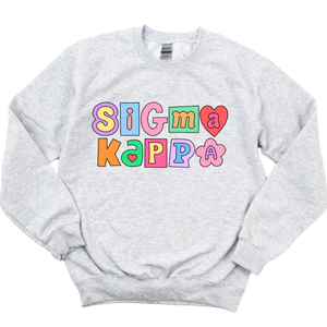 SK- Patchwork Sorority Crewneck Sweatshirt