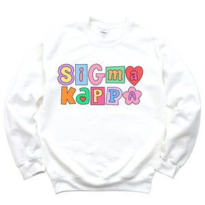 SK- Patchwork Sorority Crewneck Sweatshirt