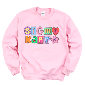 SK- Patchwork Sorority Crewneck Sweatshirt