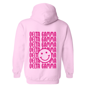 DG- Pink Smile Back Sorority Hooded Sweatshirt