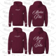 Maroon Bows and Script Hooded Sweatshirt