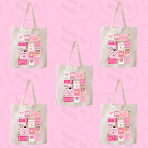 Pink Matchbox Sorority Tote Bag