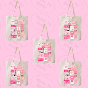 Pink Matchbox Sorority Tote Bag