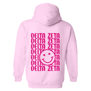 DZ- Pink Smile Back Sorority Hooded Sweatshirt