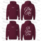 Maroon Bows and Script Hooded Sweatshirt