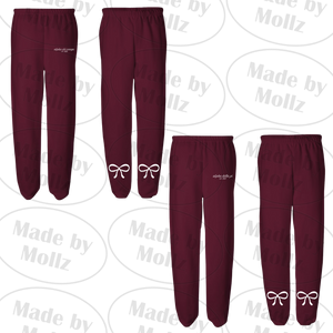 Maroon Script and Bows Sweatpants