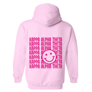 THETA- Pink Smile Back Sorority Hooded Sweatshirt