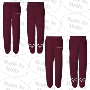 Maroon Script and Bows Sweatpants