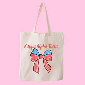 Patriotic Bow Sorority Tote Bag