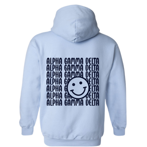 AGD- Blue Smile Back Sorority Hooded Sweatshirt