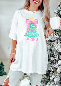 Pink Bow Tree Sorority Tee