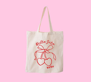 Cherry Bow Sorority Tote Bag