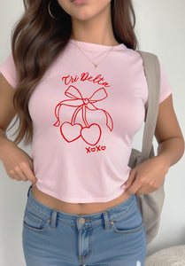 Cherry Bow Baby Tee