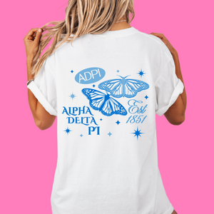 ADPI- Sparkly Butterfly Pocket Sorority Tee