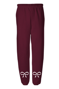 Maroon Script and Bows Sweatpants