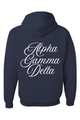 Navy Bows and Script Hooded Sweatshirt