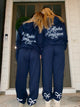 Navy Script and Bows Sweatpants