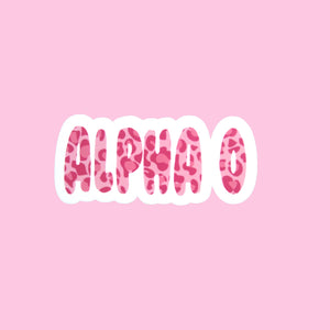 Pink Cheetah Print Sorority Sticker