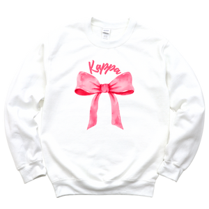 KKG- Pink Bow Sorority Crewneck Sweatshirt