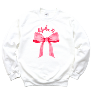 AXID- Pink Bow Sorority Crewneck Sweatshirt