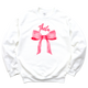 THETA- Pink Bow Sorority Crewneck Sweatshirt