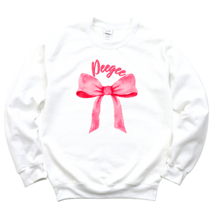 DG- Pink Bow Sorority Crewneck Sweatshirt