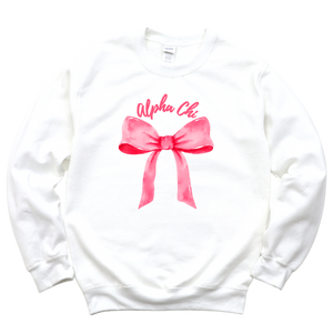 AXO- Pink Bow Sorority Crewneck Sweatshirt