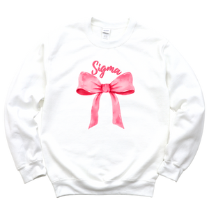 SIGMA- Pink Bow Sorority Crewneck Sweatshirt