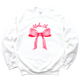 AXO- Pink Bow Sorority Crewneck Sweatshirt