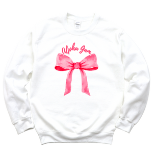 AGD- Pink Bow Sorority Crewneck Sweatshirt