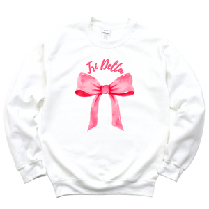 TRI DELTA- Pink Bow Sorority Crewneck Sweatshirt